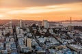 View of San Francisco from the Coit Tower Royalty Free Stock Photo