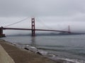 San Francisco Golden Gate Bridge disappearing in the fog Royalty Free Stock Photo