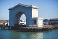 View of San Francisco historic Fisherman`s wharf, California, USA, summer sunny day