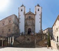 View at the San Francisco Javier Church, or Preciosa Sangre Church, an iconic heritage church on CÃÂ¡ceres city, tourist people