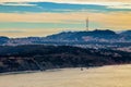 View of San Francisco skyline with Twin Peaks and Sutro Tower Royalty Free Stock Photo