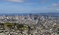 View of San Francisco from Twin Peaks. Panorama. Royalty Free Stock Photo