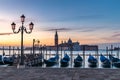 View of San Giorgio Maggiore Island with gondolas from San Marco Royalty Free Stock Photo