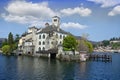 View of San Giulio island on Lake Orta in Italy Royalty Free Stock Photo