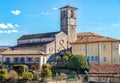 View of San Vittore romanesque Church located in the locality Canonica of Brezzo di Bedero above lake Maggiore in province of Vare Royalty Free Stock Photo