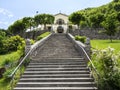 View of the Sanctuary of Altino and its staircase. City of Albino, Bergamo, Italy Royalty Free Stock Photo