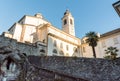 View of the Sanctuary of the Crucifix on Sacred Mount Calvary on the Mattarella Hill, Domodossola, Piedmont, Italy Royalty Free Stock Photo