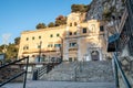 View of Sanctuary of Saint Rosalia with the holy cave on top of Monte Pellegrino in Palermo, Sicily.