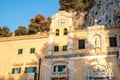 View of Sanctuary of Saint Rosalia with the holy cave on top of Monte Pellegrino in Palermo, Sicily.
