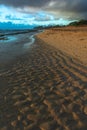 Sand beach in Waipouli at sunrise, Kauai, Hawaii Royalty Free Stock Photo
