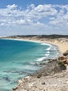 Turquoise seashore in south Australia view from a Sand dune cliff