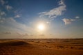 View on sand dune in Wahiba sands desert near Bidiyya in Oman Royalty Free Stock Photo