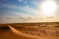 View on sand dune in Wahiba sands desert near Bidiyya in Oman Royalty Free Stock Photo