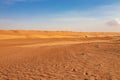 View on sand dune in Wahiba sands desert near Bidiyya in Oman Royalty Free Stock Photo