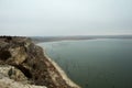 Sandstone bluffs of Cedar Bluff Reservoir Royalty Free Stock Photo