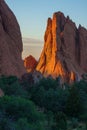 View of sandstone rock formations in Garden of the Gods, Colorado Springs, Colorado, United States Royalty Free Stock Photo
