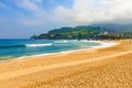 View of sandy beach in Bakio, Basque country, Spain Royalty Free Stock Photo