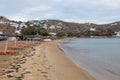 View of the sandy beach, Chora, Ios, Greece