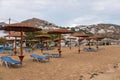 View of the sandy beach, Chora, Ios, Greece