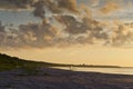 A view of sandy beach in Jurmala at sunset  , Latvia Royalty Free Stock Photo