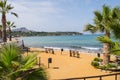 View of the sandy beach near the city of Bagheria on the 113 nat