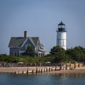 View of Sandy Neck Lighthouse, Barnstable, Massachusetts. Royalty Free Stock Photo