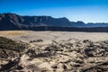 View of the sandy plains around Mount Bromo in Java Indonesia Royalty Free Stock Photo