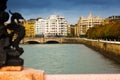 View of Sant Sebastian from Maria Cristina bridge Royalty Free Stock Photo