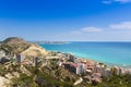 View of Santa Barbara Castle on Mount Benacantil above Alicante Royalty Free Stock Photo
