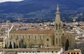 View of the Santa Croce church, Florence. Royalty Free Stock Photo