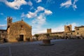 View of Santa Maria Chruch in Monteriggione Tuscany town in Italy