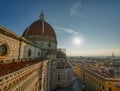 view of Santa Maria del Fiore duomo church and Florence old city skyline in Italy Royalty Free Stock Photo