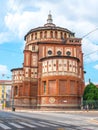 View of Santa Maria Novella church in milan, renaissance style, house of the da vinci`s fresco Royalty Free Stock Photo