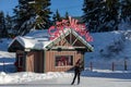 A view of Santas Workshop and the Ice Rink at the Peak of Vancouver(Grouse Mountain Ski Resort