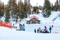 A view of Santas Workshop and the Ice Rink at the Peak of Vancouver(Grouse Mountain Ski Resort