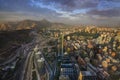 View of Santiago de Chile with Los Andes mountain range in the back Royalty Free Stock Photo