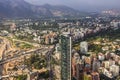 View of Santiago de Chile with Los Andes mountain range in the back Royalty Free Stock Photo
