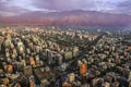 View of Santiago de Chile with Los Andes mountain range in the back Royalty Free Stock Photo