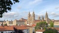 View of santiago de Compostela Cathedral from Alameda Park in Santiago de Compostela, Spain