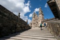 View of the Santiago de Compostela cathedral . low angle view