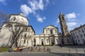 View of Santo Stefano Maggiore church and San Bernardino alle Ossa Sanctuary in Milan, Italy Royalty Free Stock Photo