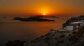 Sunset at Santorini island,Greece Royalty Free Stock Photo