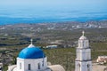 View of Santorini from pyros above church