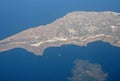Aerial view of Santorini island, Greece Royalty Free Stock Photo