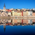 View of Saone river in Lyon city Royalty Free Stock Photo