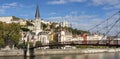 View of Saone river in Lyon city Royalty Free Stock Photo