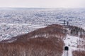 View of Sapporo city in winter