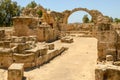 View at the Saranda Kolones ruins of Pafos on Cyprus Royalty Free Stock Photo