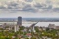 View of Saratov and the bridge through Volga Royalty Free Stock Photo