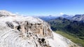 View from sass pordoi group sella dolomites trentino Italy europe